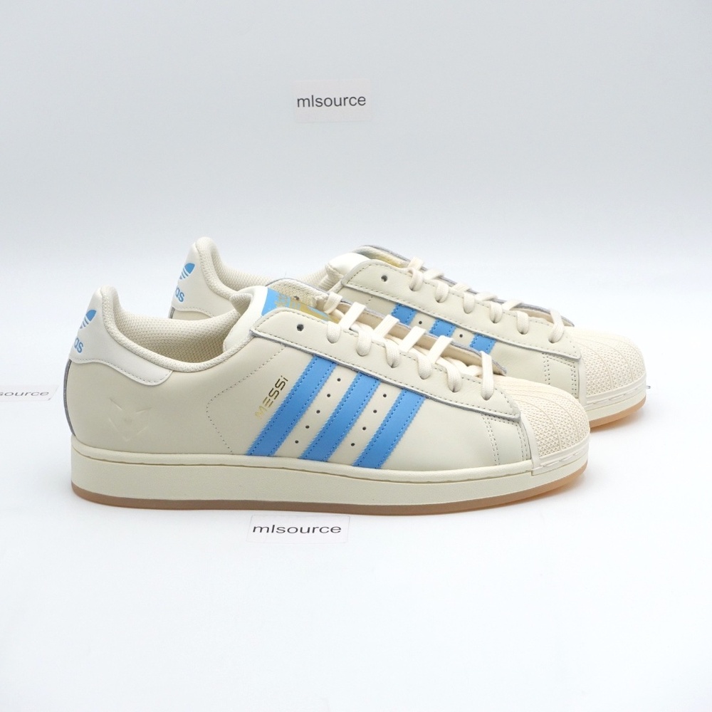 NEW Size 11.5 Men's adidas Originals Superstar Messi Leather Sneakers JQ1256 - Picture 3 of 7